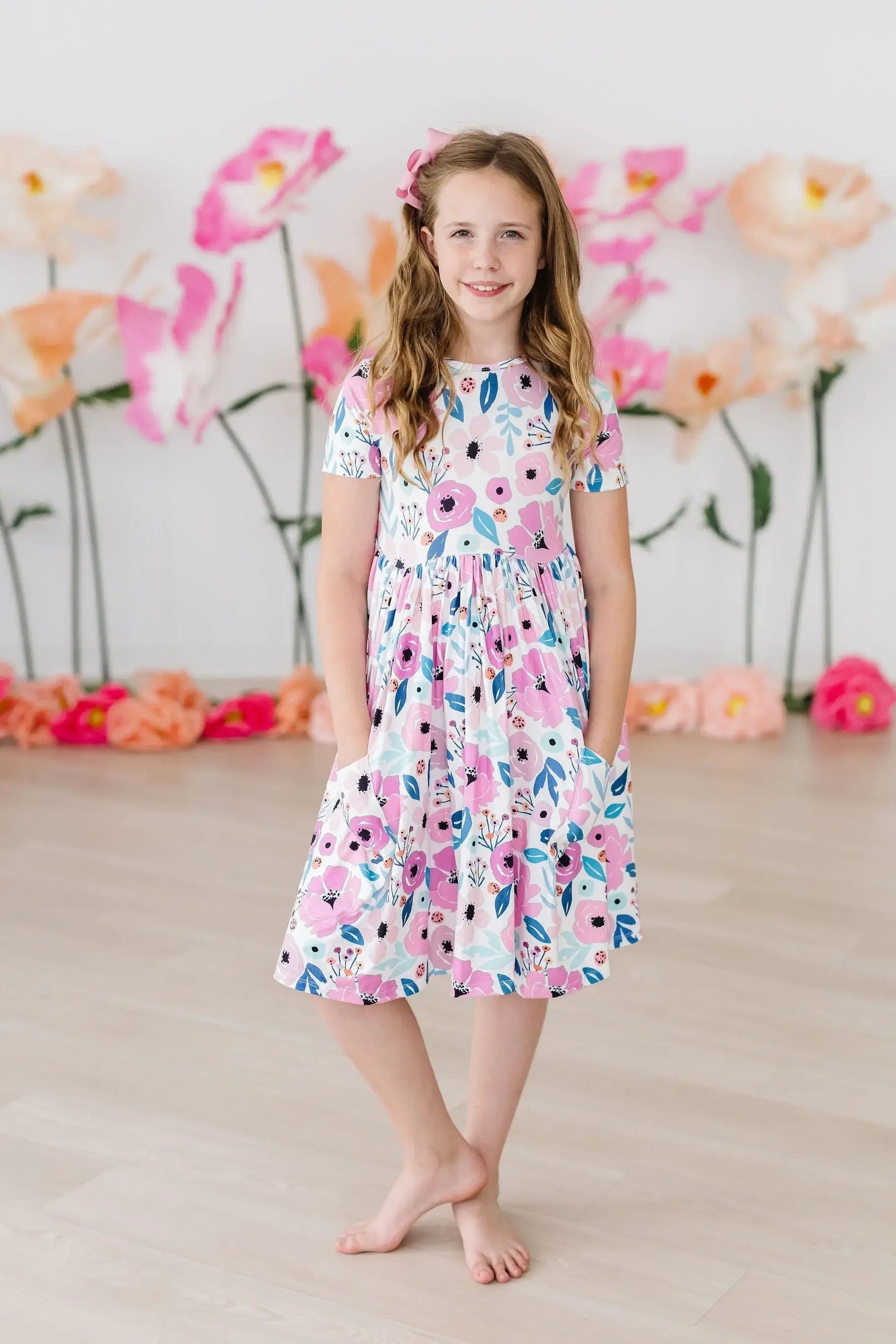 Pretty in Purple S/S Pocket Twirl Dress - Mila & Rose ® - Flyclothing LLC