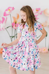 Pretty in Purple S/S Pocket Twirl Dress - Mila & Rose ® - Flyclothing LLC