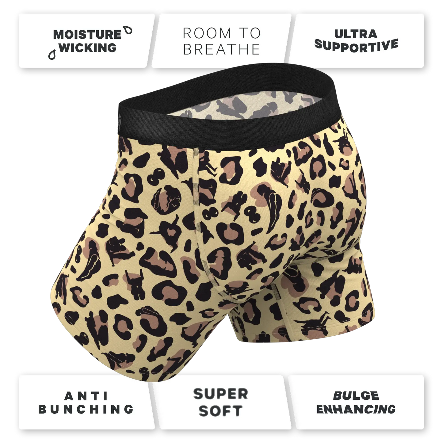 The Primal Passion | Naughty Cheetah Print Ball Hammock® Pouch Underwear With Fly - Shinesty - Flyclothing LLC