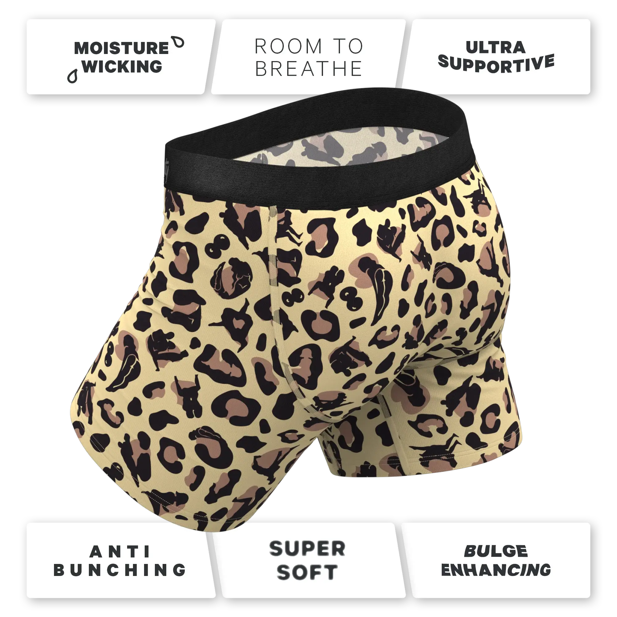 The Primal Passion | Naughty Cheetah Print Ball Hammock® Pouch Underwear With Fly - Shinesty - Flyclothing LLC