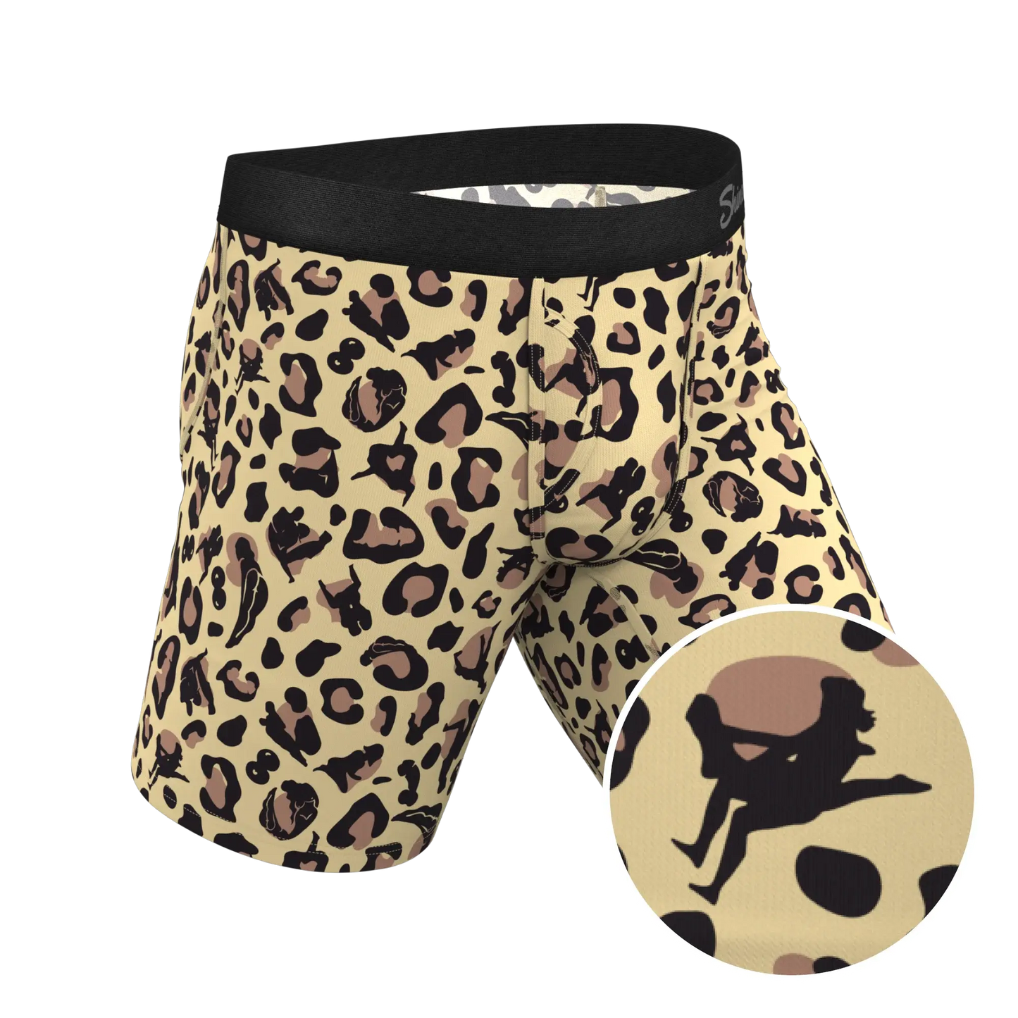 The Primal Passion | Naughty Cheetah Print Long Leg Ball Hammock® Pouch Underwear With Fly - Shinesty - Flyclothing LLC