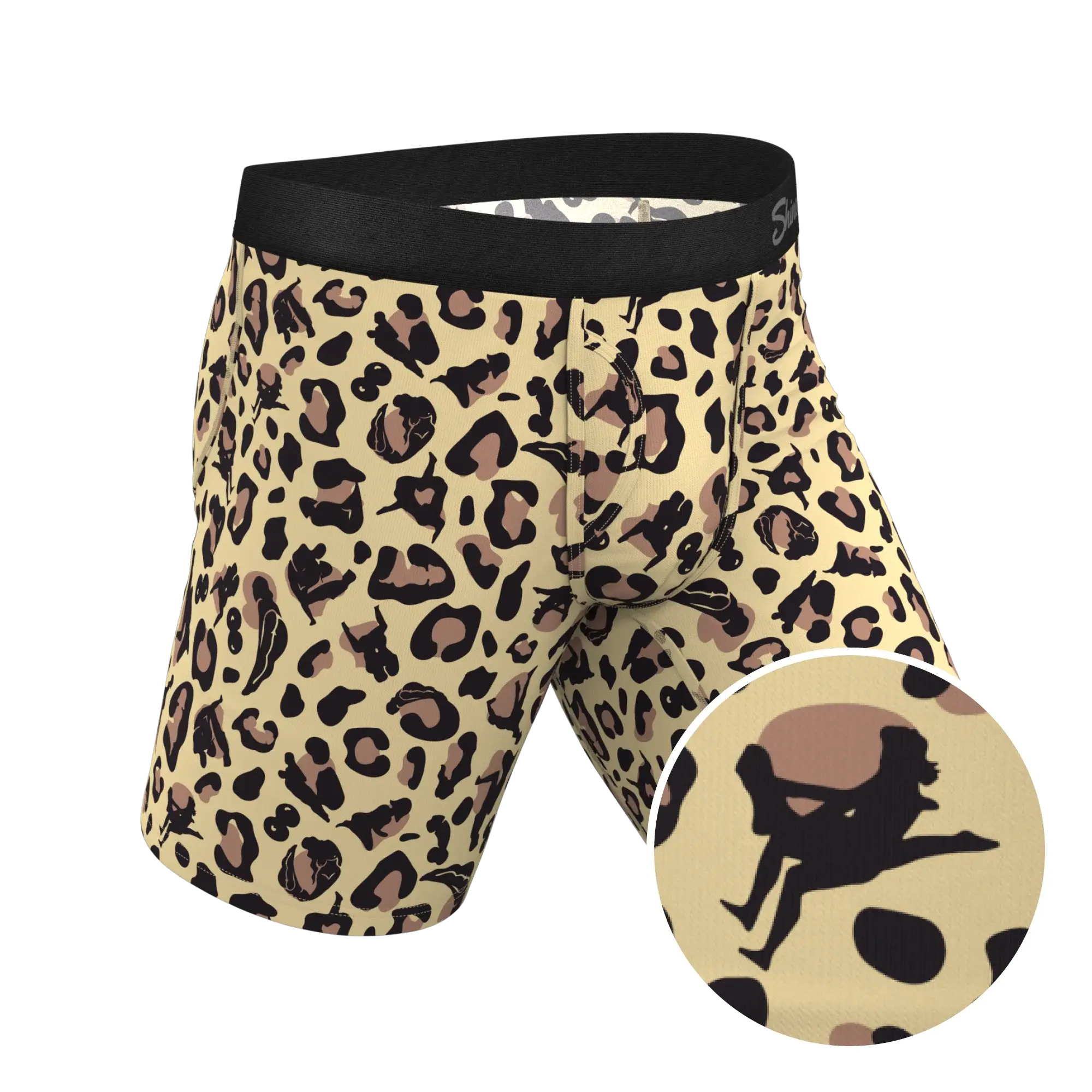 The Primal Passion | Naughty Cheetah Print Long Leg Ball Hammock® Pouch Underwear With Fly - Shinesty - Flyclothing LLC