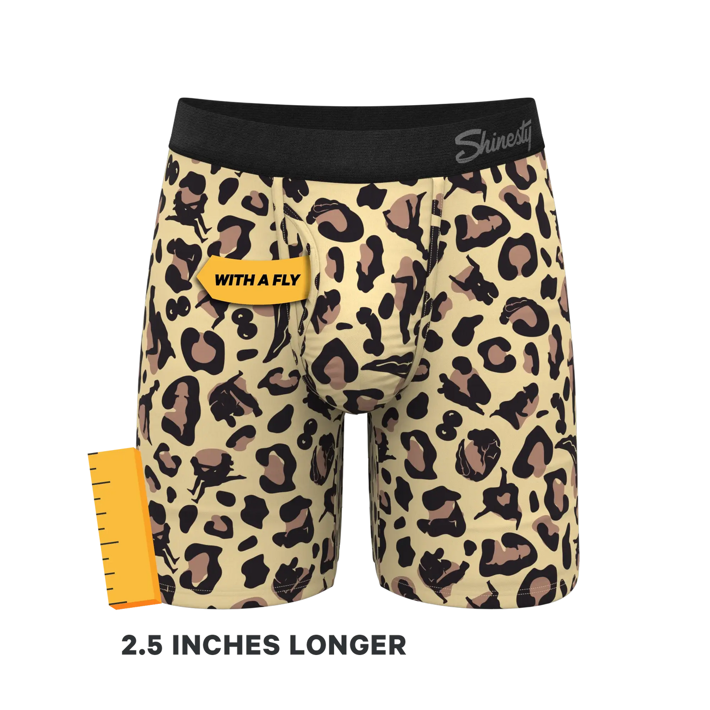 The Primal Passion | Naughty Cheetah Print Long Leg Ball Hammock® Pouch Underwear With Fly - Shinesty - Flyclothing LLC