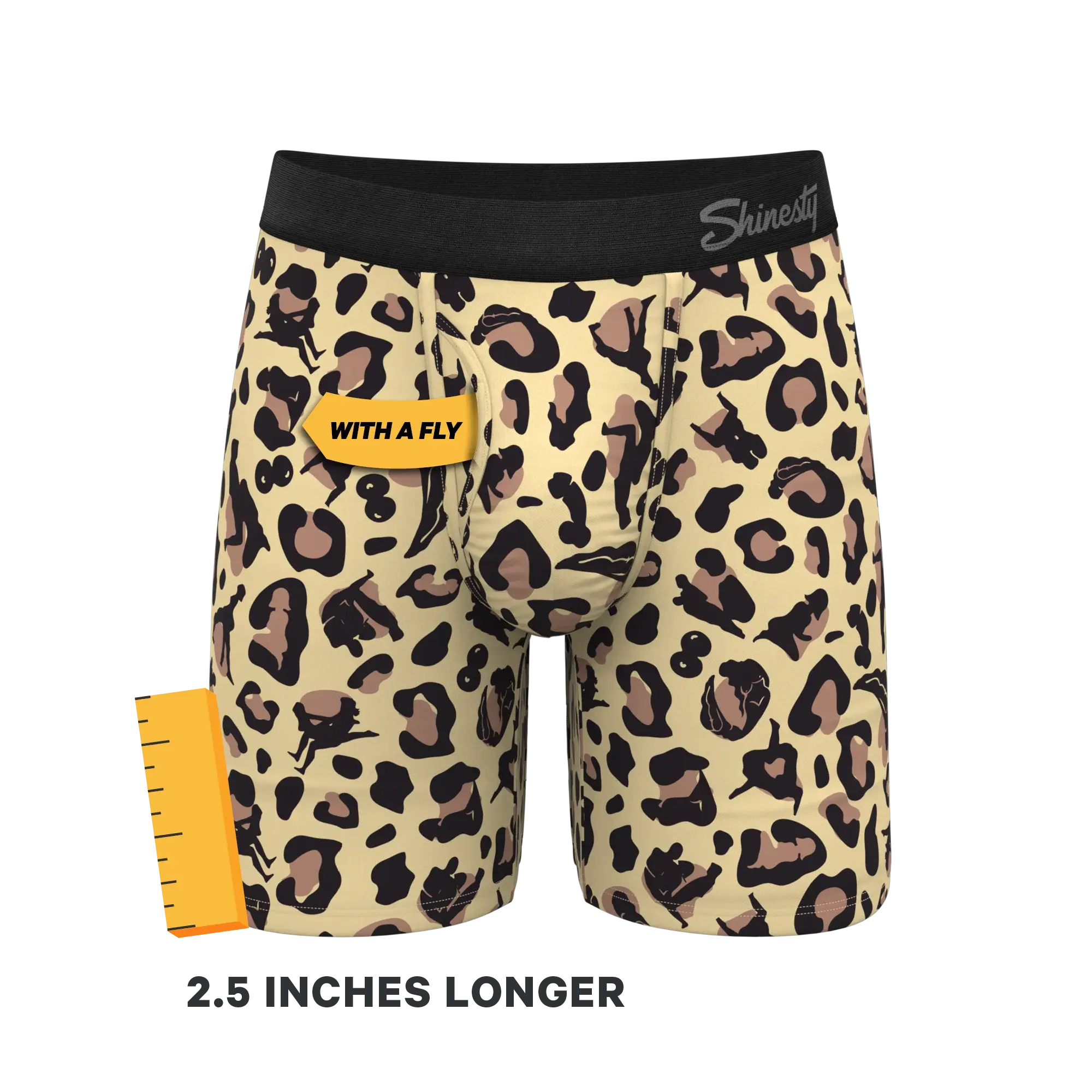 The Primal Passion | Naughty Cheetah Print Long Leg Ball Hammock® Pouch Underwear With Fly - Shinesty - Flyclothing LLC