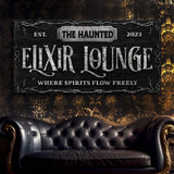 The Haunted Elixir Lounge Halloween Sign - Tailored Canvases - Flyclothing LLC