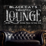 Black Cat's Enchanted Lounge Halloween Sign - Tailored Canvases - Flyclothing LLC