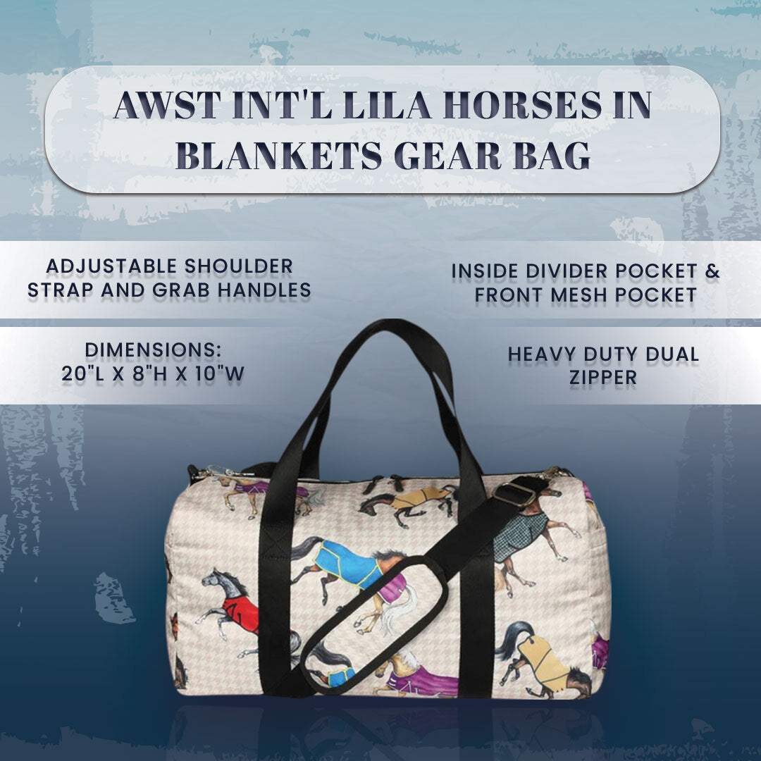 AWST Int'l Lila Horses in Blankets Gear Bag - Breeches.com - Flyclothing LLC
