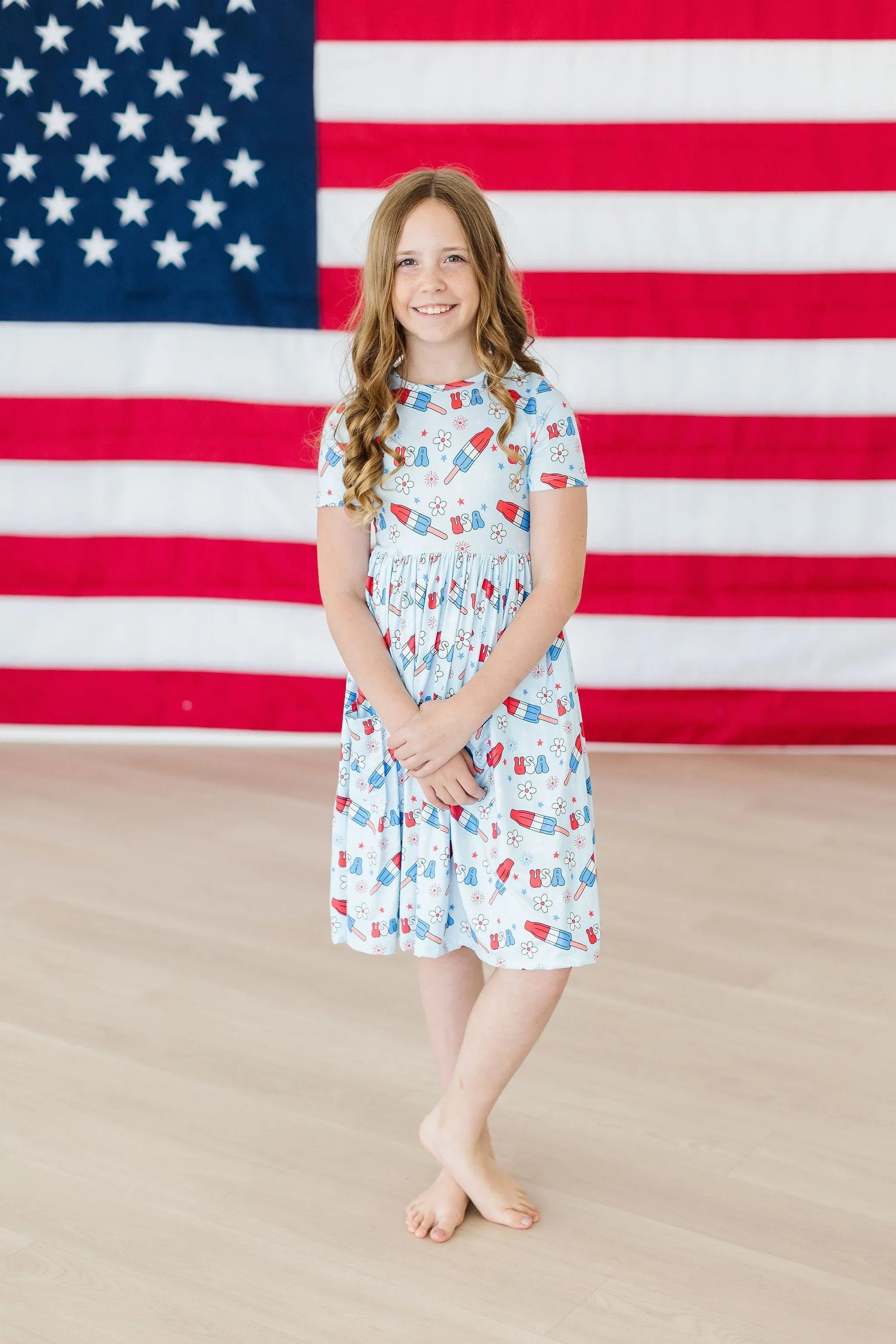 Proudly Patriotic S/S Pocket Twirl Dress - Mila & Rose ® - Flyclothing LLC