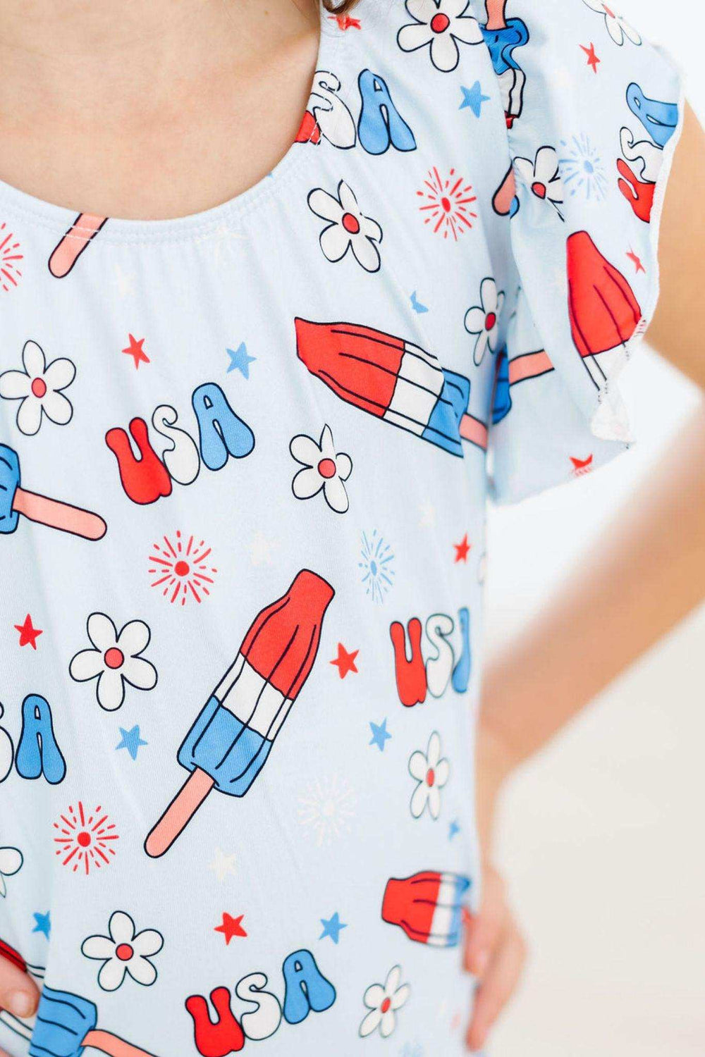 SALE Proudly Patriotic S/S Flutter Sleeve Leotard - Mila & Rose ® - Flyclothing LLC