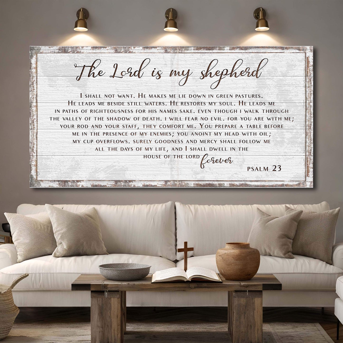 Psalm 23 - The Lord Is My Shepherd Sign III - Tailored Canvases - Flyclothing LLC