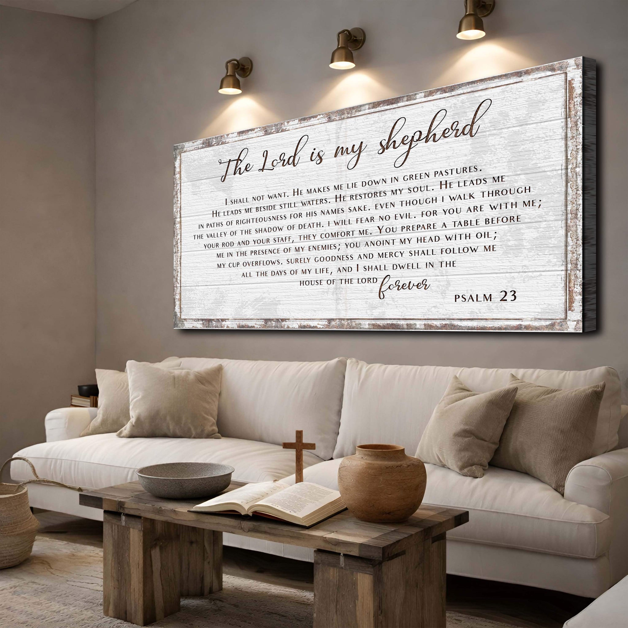 Psalm 23 - The Lord Is My Shepherd Sign III - Tailored Canvases - Flyclothing LLC
