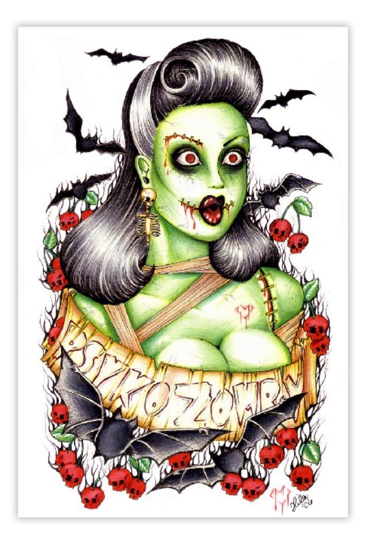 Black Market Art Company Psycho Zombie Print