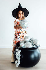 Pumpkin Peekaboo 3/4 Sleeve Pocket Twirl Dress - Mila & Rose ® - Flyclothing LLC