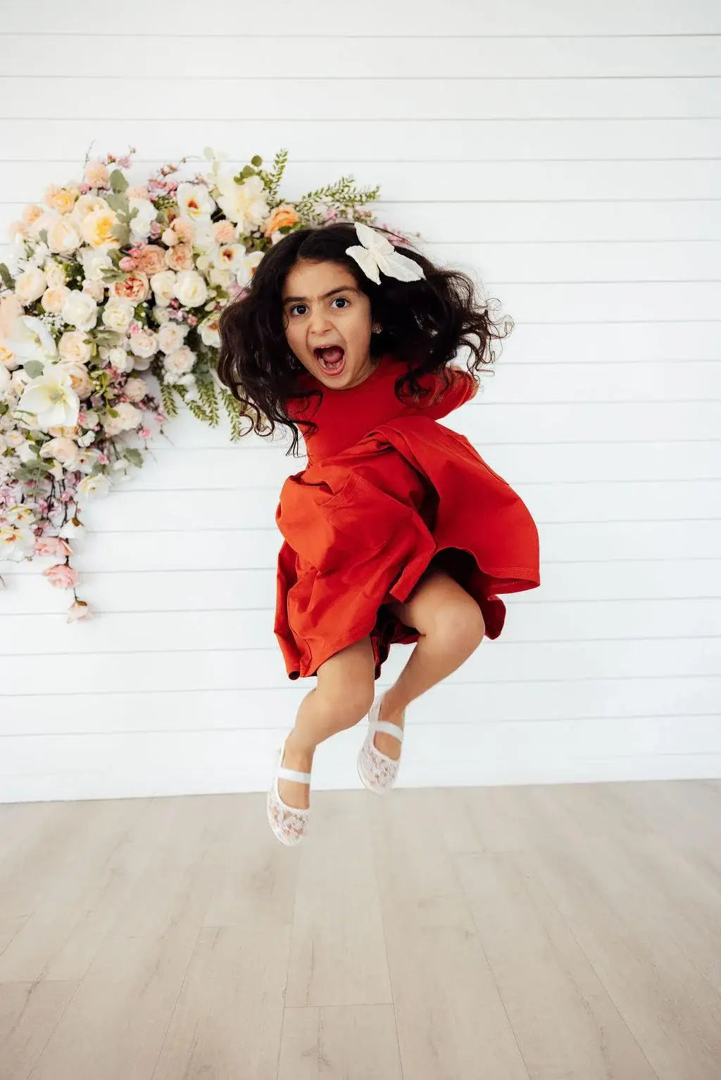 Pumpkin Spice 3/4 Sleeve Pocket Twirl Dress - Mila & Rose ® - Flyclothing LLC