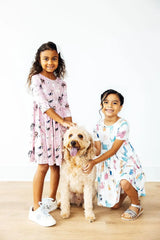 Puppy Kisses 3/4 Sleeve Pocket Twirl Dress - Mila & Rose ® - Flyclothing LLC