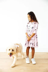 Puppy Kisses 3/4 Sleeve Pocket Twirl Dress - Mila & Rose ® - Flyclothing LLC