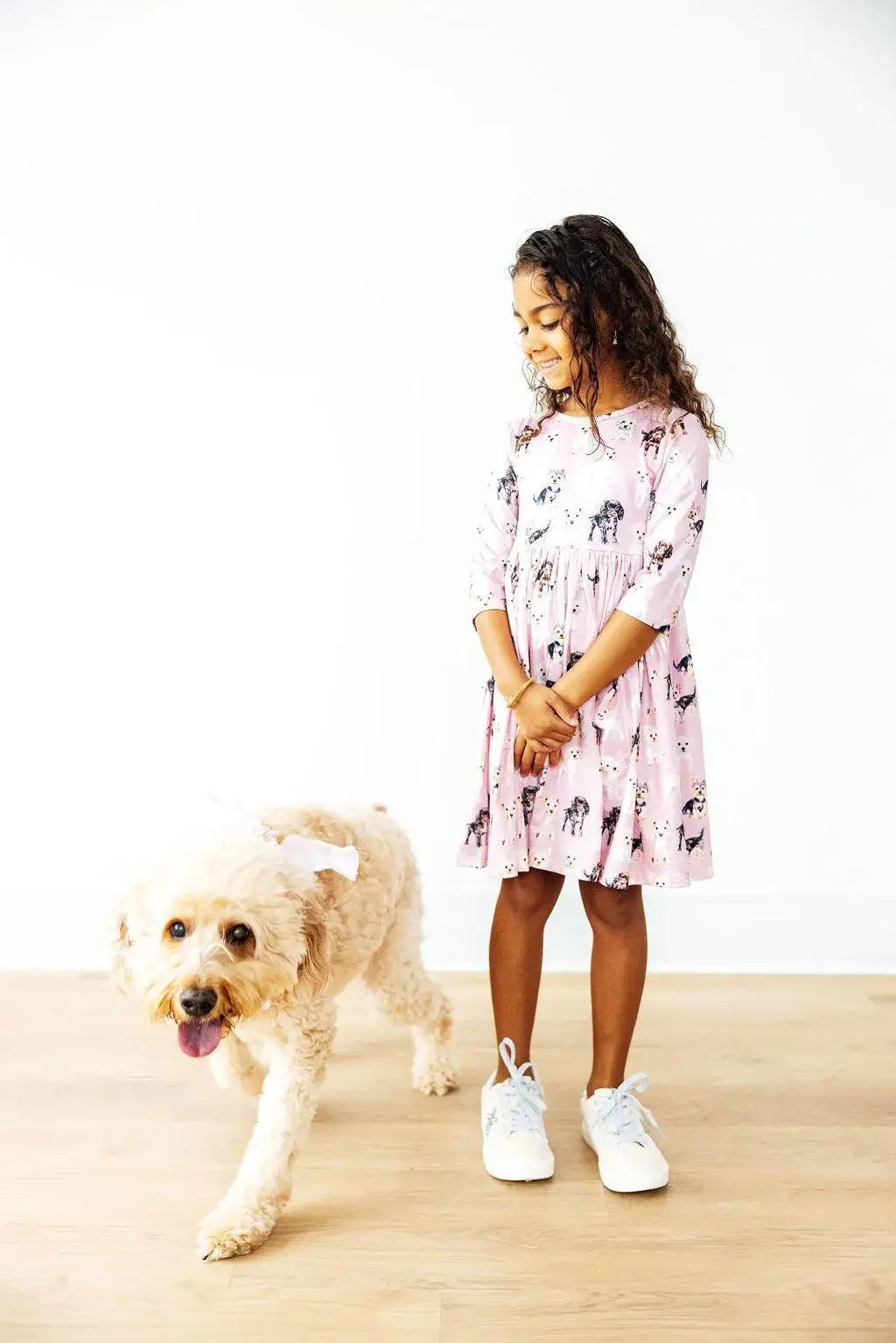 Puppy Kisses 3/4 Sleeve Pocket Twirl Dress - Mila & Rose ® - Flyclothing LLC
