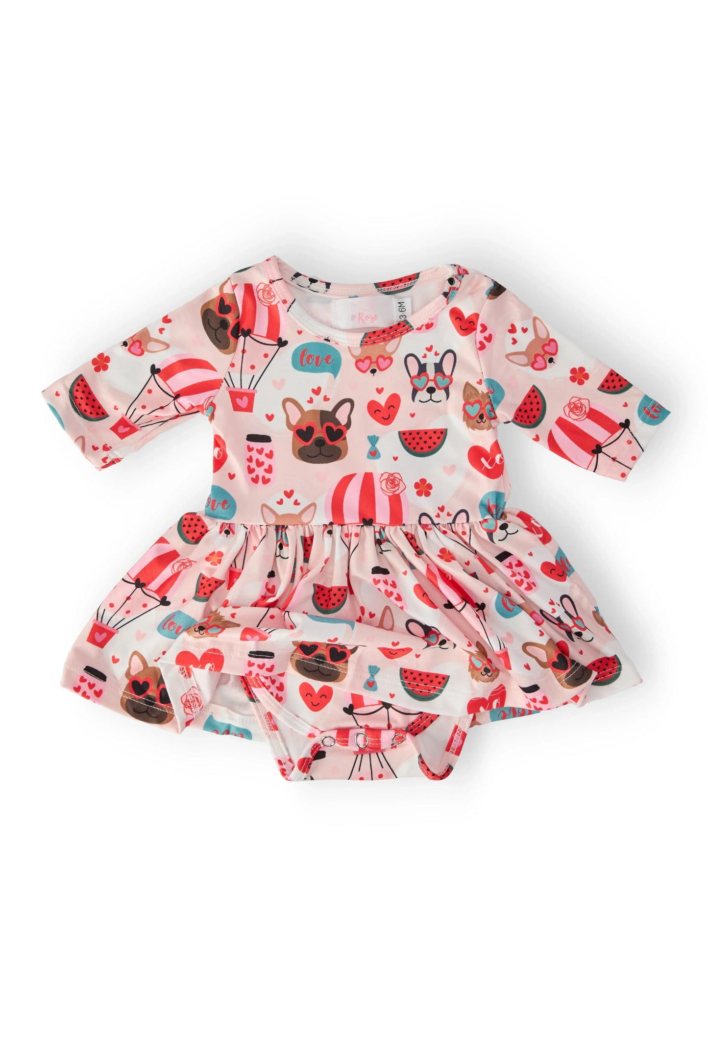 Puppy Love 3/4 Sleeve Twirl Bodysuit - Mila & Rose ® - Flyclothing LLC