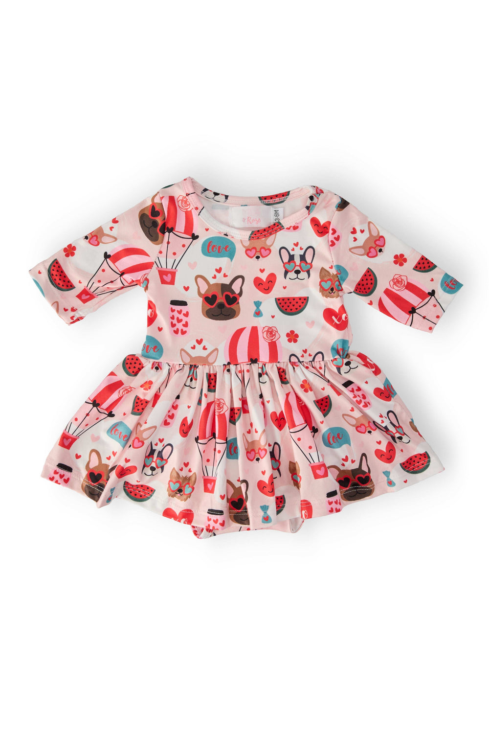Puppy Love 3/4 Sleeve Twirl Bodysuit - Mila & Rose ® - Flyclothing LLC