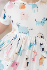 Puppy Pals S/S Pocket Twirl Dress - Mila & Rose ® - Flyclothing LLC