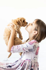 Puppy Party 3/4 Sleeve Pocket Twirl Dress - Mila & Rose ® - Flyclothing LLC