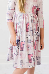 Puppy Party 3/4 Sleeve Pocket Twirl Dress - Mila & Rose ® - Flyclothing LLC