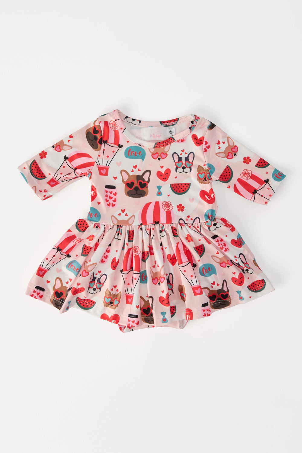 Puppy Love 3/4 Sleeve Twirl Bodysuit - Mila & Rose ® - Flyclothing LLC