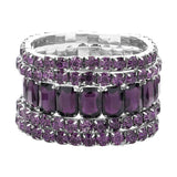 5Pcs Rectangle Round Stone Stretch Multi Layered Bracelets - Madeline Love - Flyclothing LLC