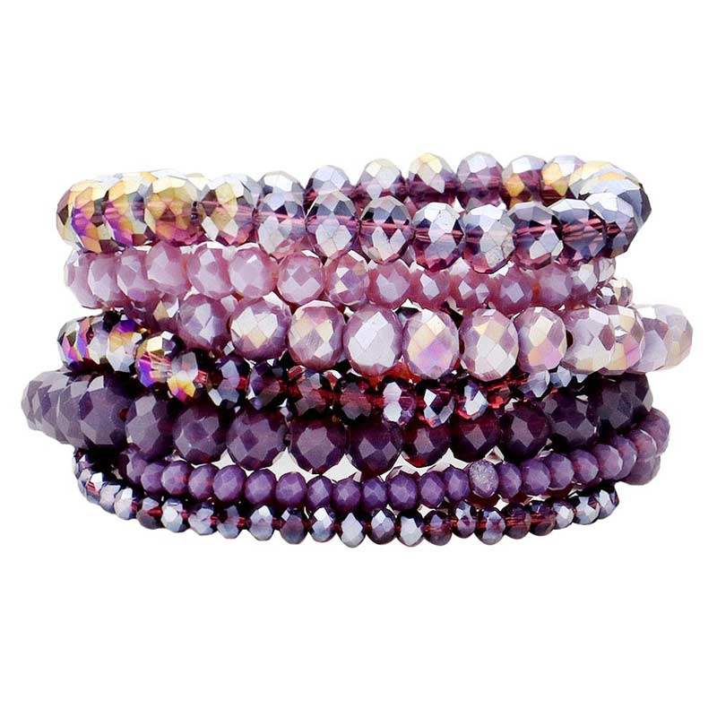 9PCS Faceted Bead Stretch Bracelets - Madeline Love - Flyclothing LLC