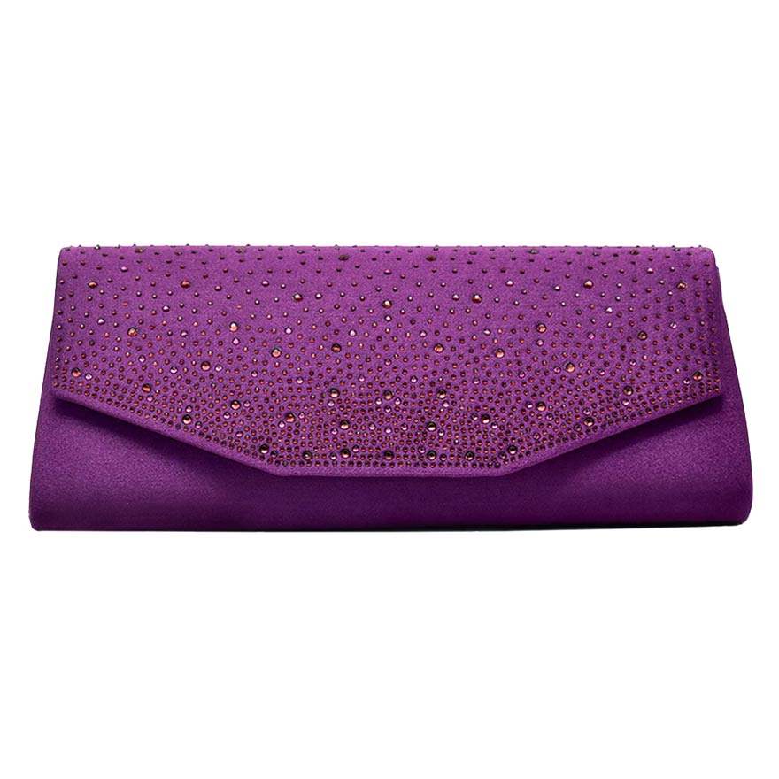 Bling Solid Rectangle Evening Clutch Crossbody Bag - Madeline Love - Flyclothing LLC