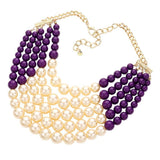 Chunky Multi Strand Pearl Bib Necklace - Madeline Love - Flyclothing LLC
