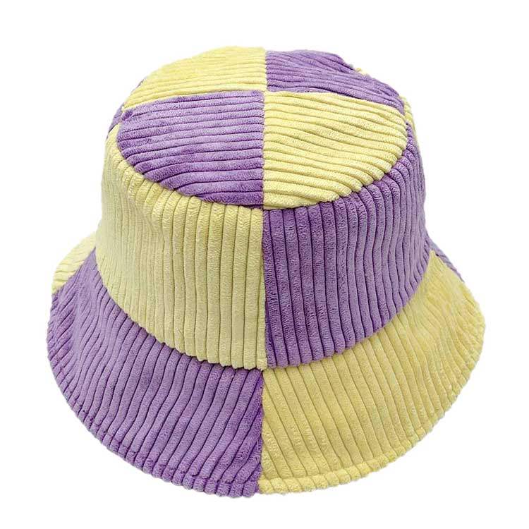 Colorblock Corduroy Bucket Hat - Madeline Love - Flyclothing LLC