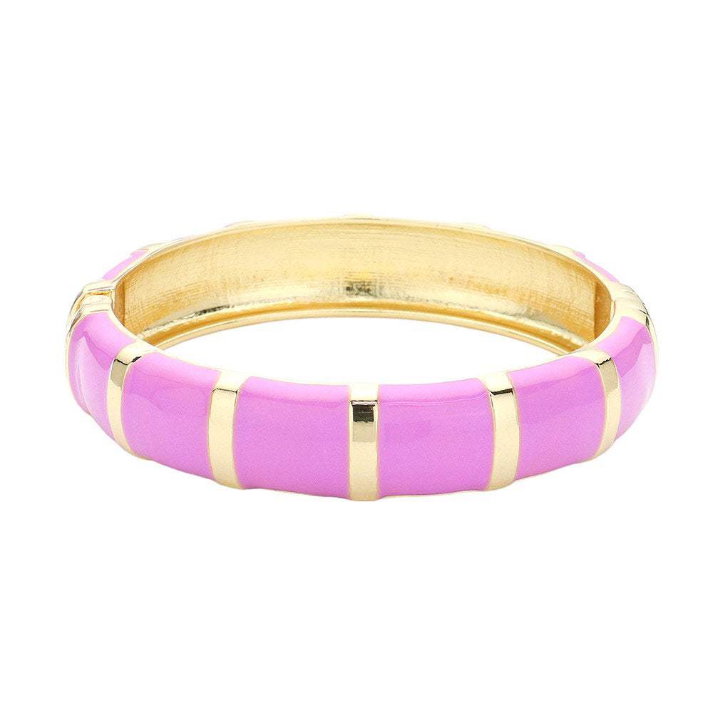 Enamel Bamboo Hinged Bangle Bracelet - Madeline Love - Flyclothing LLC