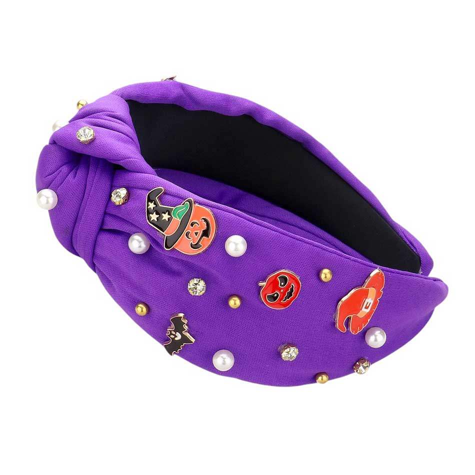 Enamel Halloween Charm Stone Cluster Embellished Headband - Madeline Love - Flyclothing LLC