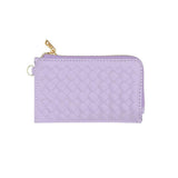 Faux Leather Basket Weave Flat Card Holder Wallet with Wristlet - Madeline Love - Flyclothing LLC