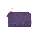 Faux Leather Basket Weave Flat Card Holder Wallet with Wristlet - Madeline Love - Flyclothing LLC