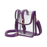 Faux Leather Belt Buckle Pointed Transparent Crossbody Bag - Madeline Love - Flyclothing LLC