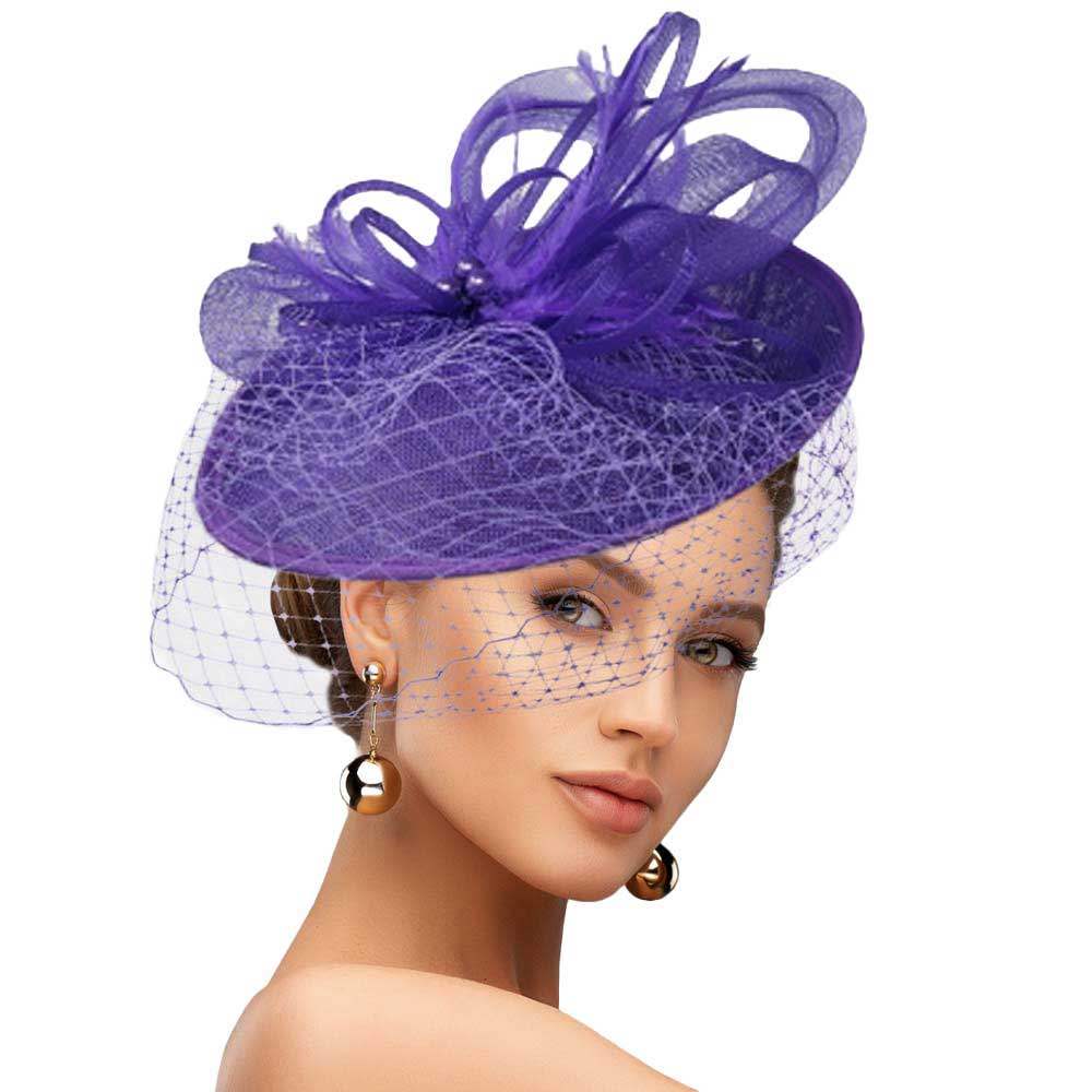 Feather Mesh Fascinator Headband - Madeline Love - Flyclothing LLC