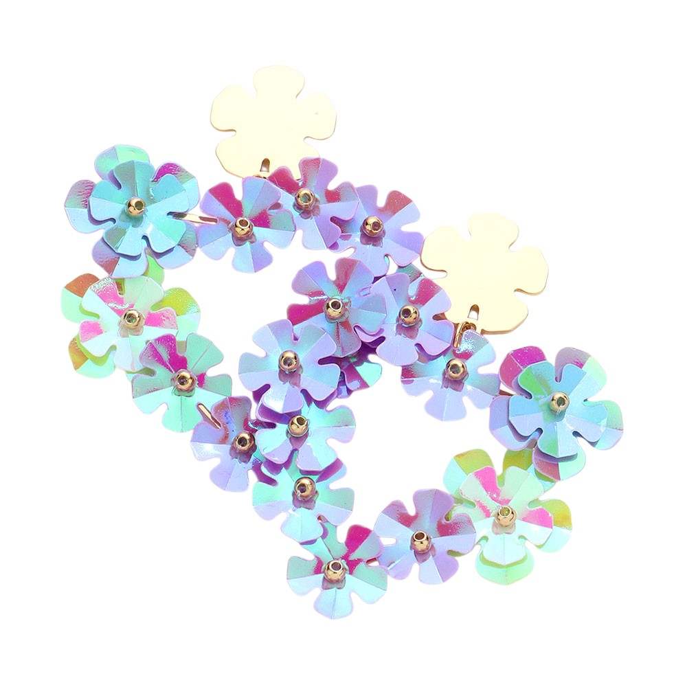 Flower Cluster Heart Dangle Earrings - Madeline Love - Flyclothing LLC