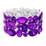 Glass Crystal Stretch Evening Bracelet - Madeline Love - Flyclothing LLC