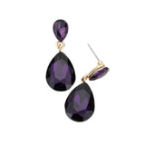 Glass Crystal Teardrop Dangle Earrings - Madeline Love - Flyclothing LLC