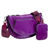 Glossy Puffer Half Moon Crossbody Bag - Madeline Love - Flyclothing LLC