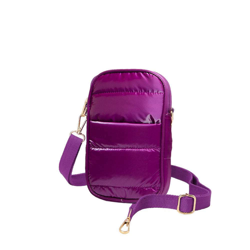 Glossy Puffer Rectangle Crossbody Bag - Madeline Love - Flyclothing LLC