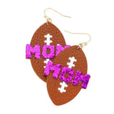 MOM Message Faux Leather Football Dangle Earrings - Madeline Love - Flyclothing LLC