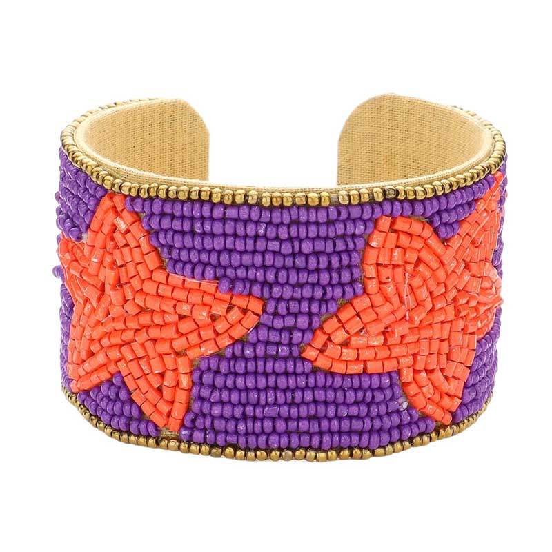 Game Day Beaded Star Accented Cuff Bracelet - Madeline Love - Flyclothing LLC