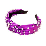 Pearl Embellished Burnout Knot Headband - Madeline Love - Flyclothing LLC