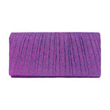 Pleated Shimmery Evening Clutch Crossbody Bag - Madeline Love - Flyclothing LLC