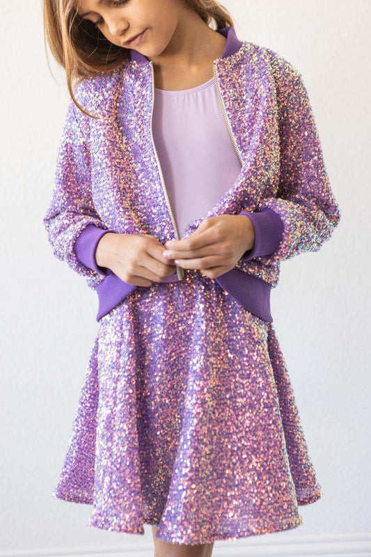 Purple Sequin Twirl Skort - Mila & Rose ® - Flyclothing LLC