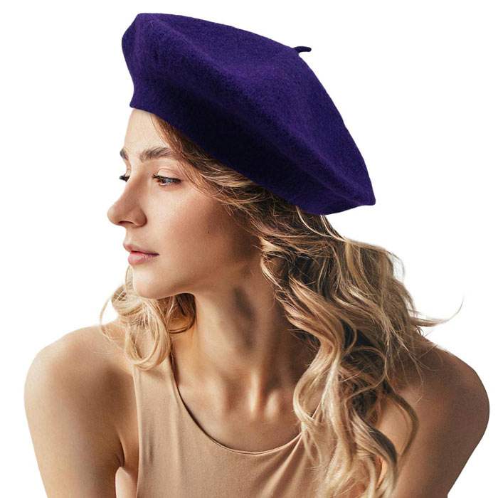 Solid Beret Hat - Madeline Love - Flyclothing LLC