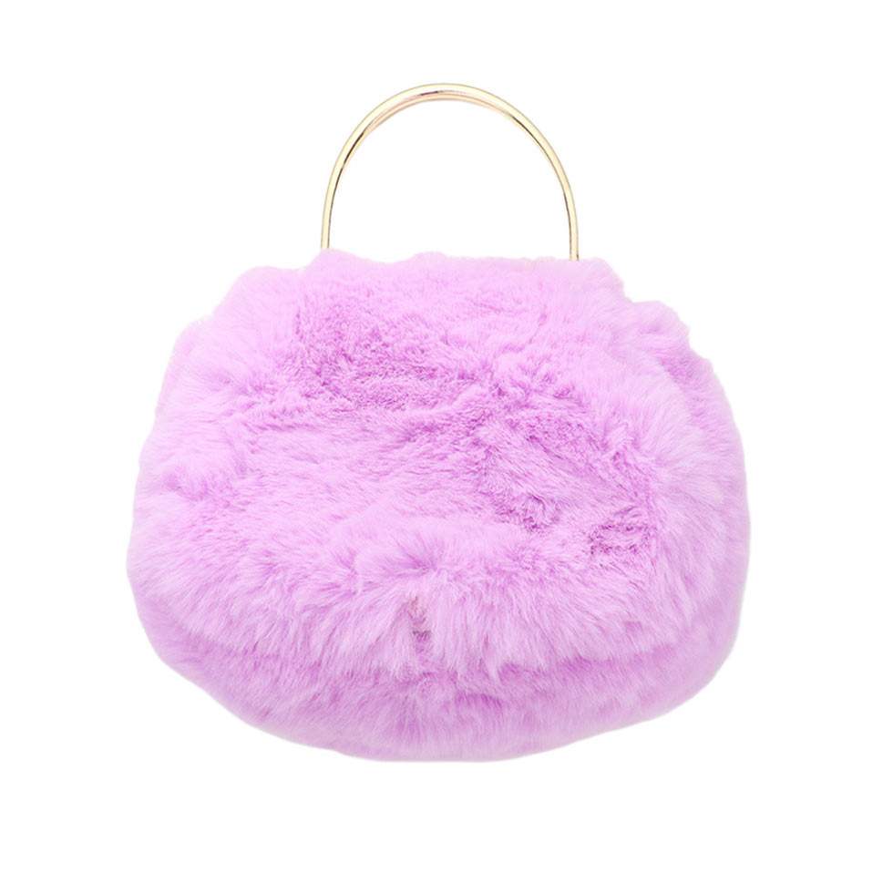 Solid Faux Fur Tote Crossbody Bag - Madeline Love - Flyclothing LLC